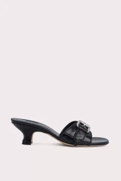 Elton Black Maxi Croco Embossed Leather
