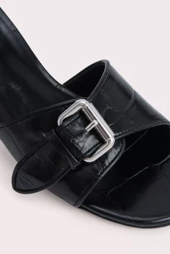 Elton Black Maxi Croco Embossed Leather