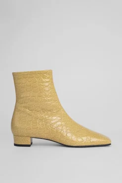 Este Boot Flax Circular Croco Embossed Leather