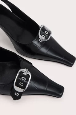 Evita Black Maxi Croco And Nappa Leather