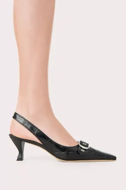 Evita Black Maxi Croco And Nappa Leather