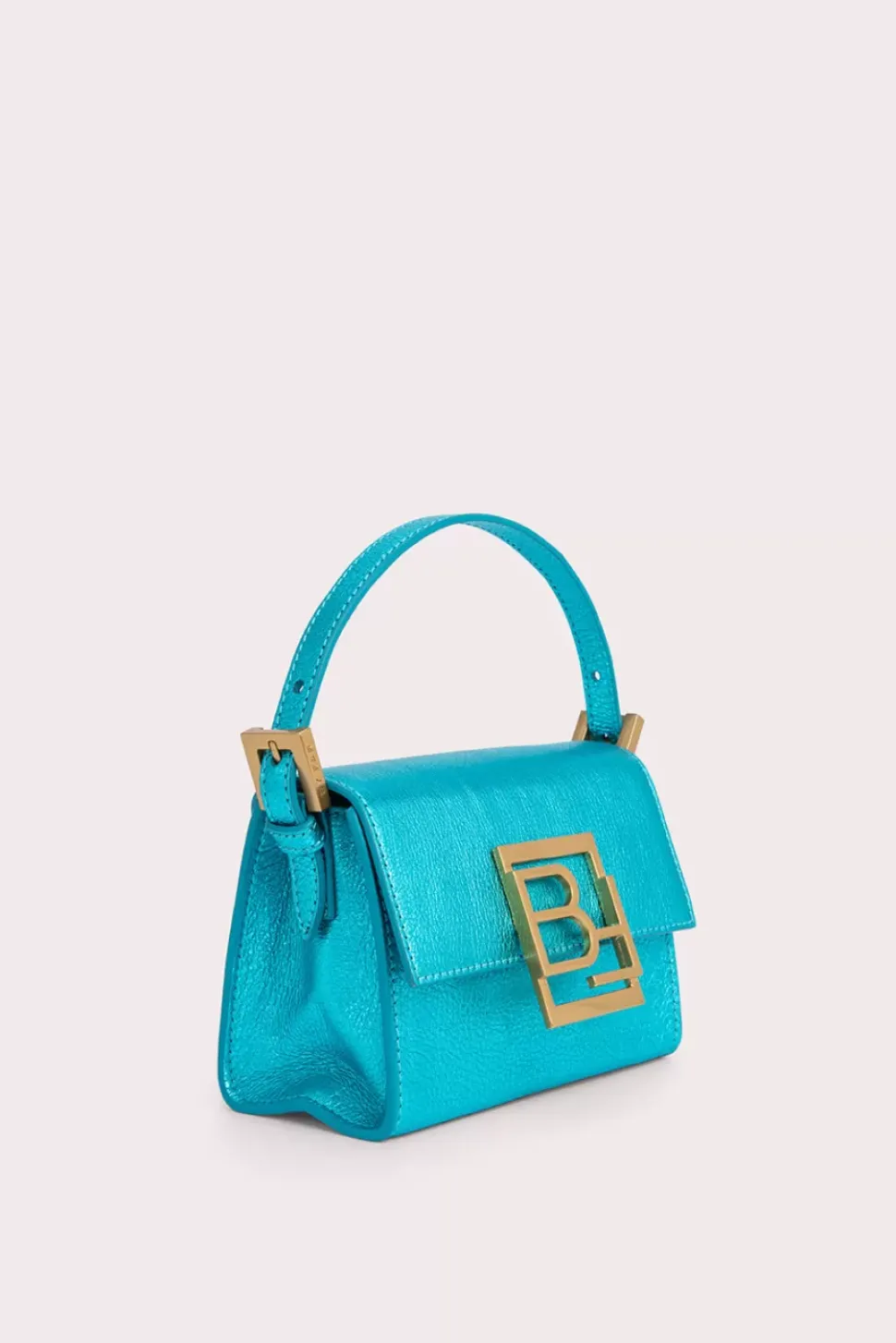 Fran Aqua Metallic Grain Leather