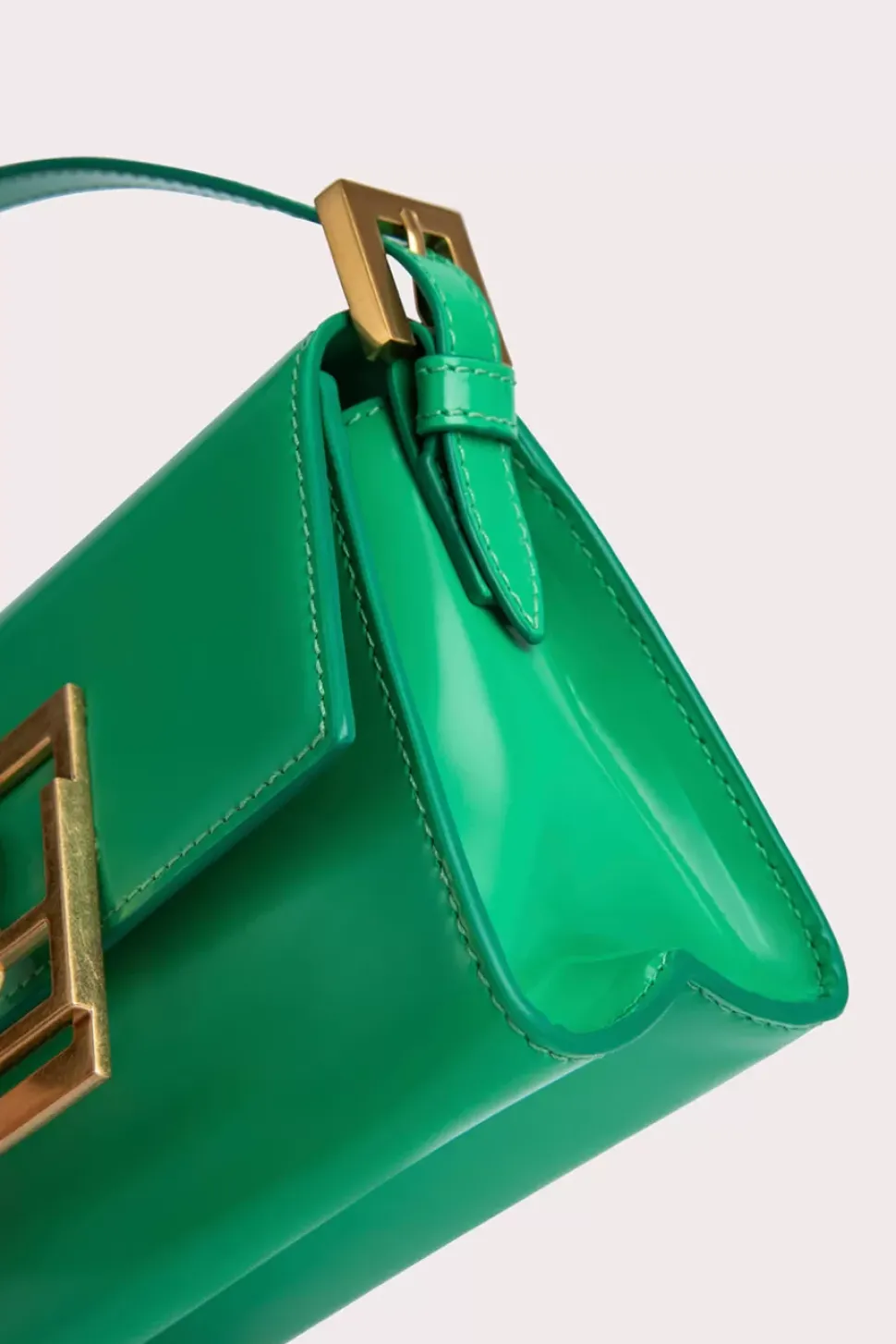 Fran Super Green Semi Patent Leather