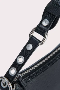 Gib Black Croco And Flat Grain Leather