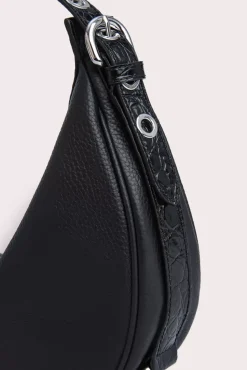 Gib Black Croco And Flat Grain Leather