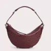 Gib Wine Circular Croco Embossed Leather