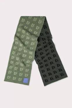 Jacquard Grid Scarf Camouflage Wool