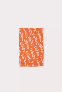 Jacquard Logo Snood Orange Wool