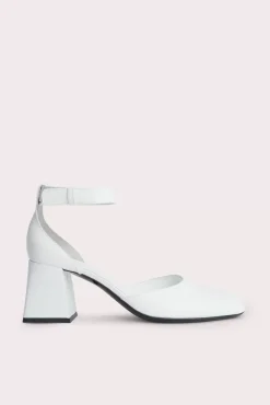 Judy White Maxi Croco Embossed Leather