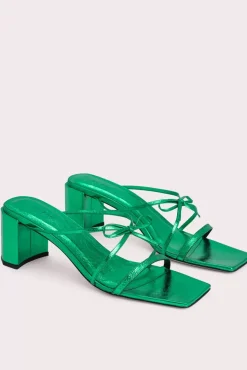 June Clover Green Metallic Leather