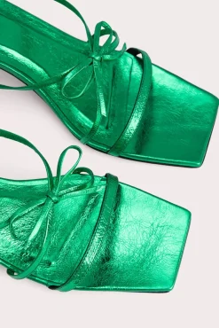 June Clover Green Metallic Leather