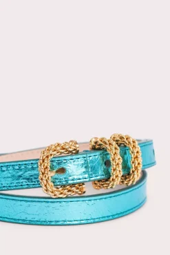 Kat Aquamarine Metallic Leather