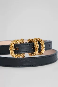 Kat Black Embossed Leather