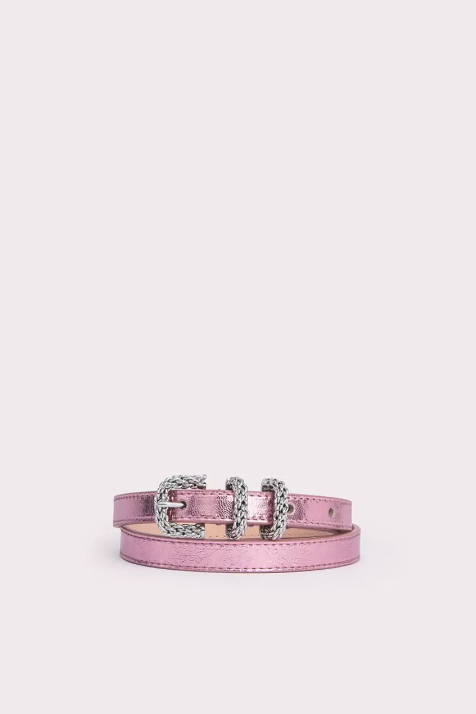 Kat Pink Metallic Leather