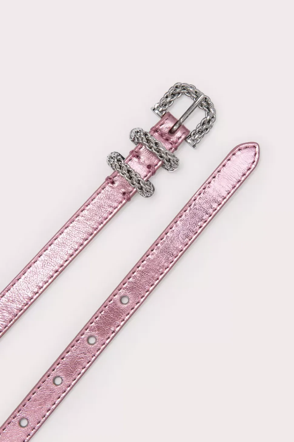 Kat Pink Metallic Leather