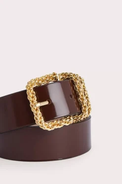 Katina Brown Semi Patent Leather