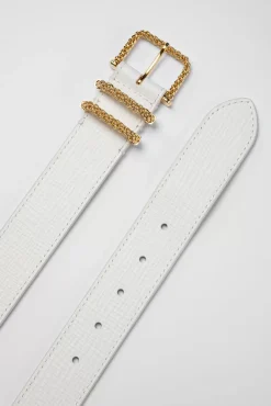 Katina White Embossed Leather