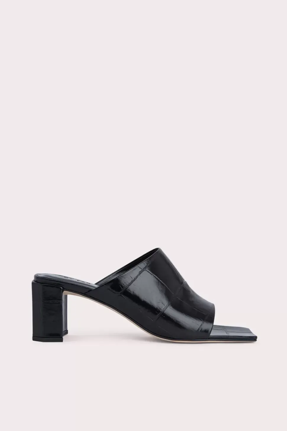 Katya Black Maxi Croco Embossed Leather