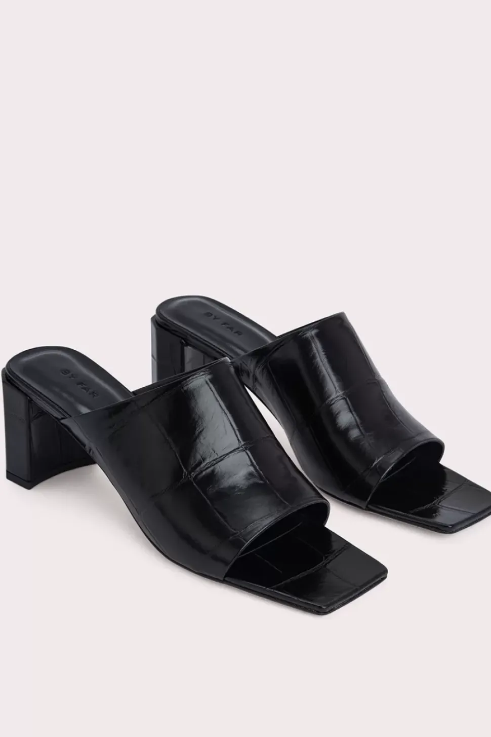 Katya Black Maxi Croco Embossed Leather
