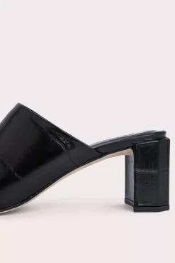 Katya Black Maxi Croco Embossed Leather