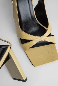 Kseniya Yellow Creased Leather