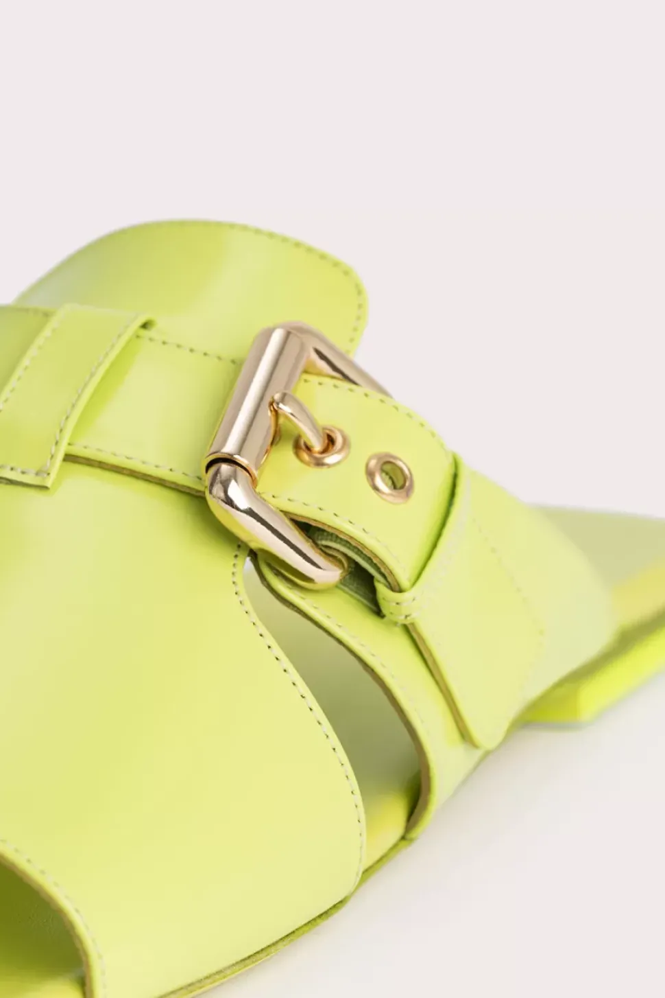 Lago Acid Green Semi Patent Leather