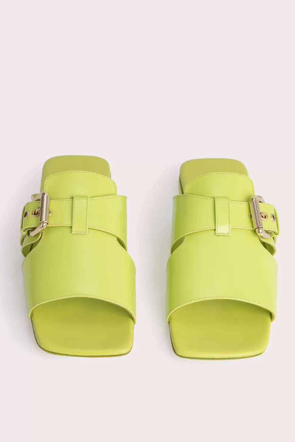 Lago Acid Green Semi Patent Leather