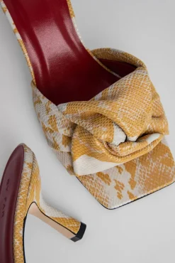 Lana Saffron Snake Print Leather