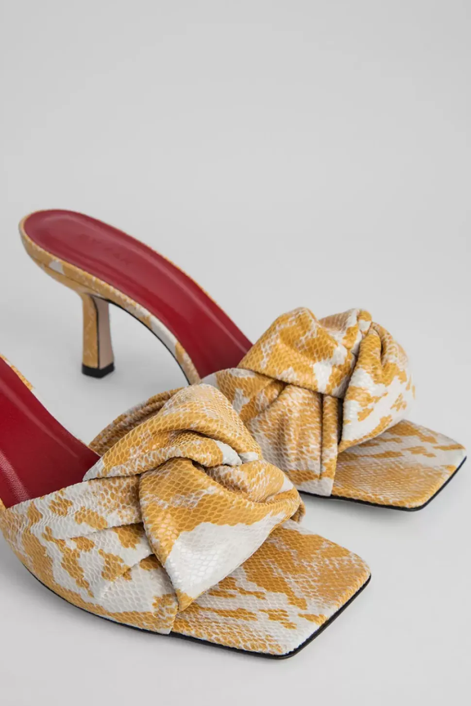 Lana Saffron Snake Print Leather