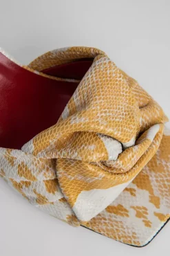 Lana Saffron Snake Print Leather