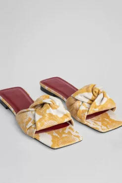 Lima Saffron Snake Print Leather