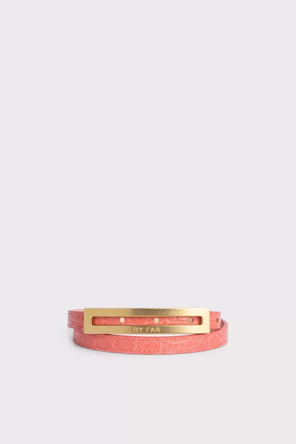 Ling Salmon Circular Croco Embossed Leather