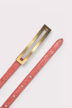Ling Salmon Circular Croco Embossed Leather