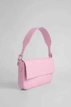 Manu Peony Circular Croco Embossed Leather