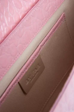 Manu Peony Circular Croco Embossed Leather