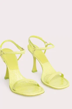 Mia Acid Green Circular Croco Embossed Leather