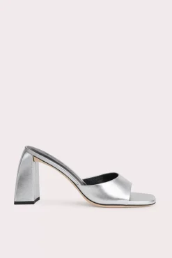 Michele Silver Metallic Leather