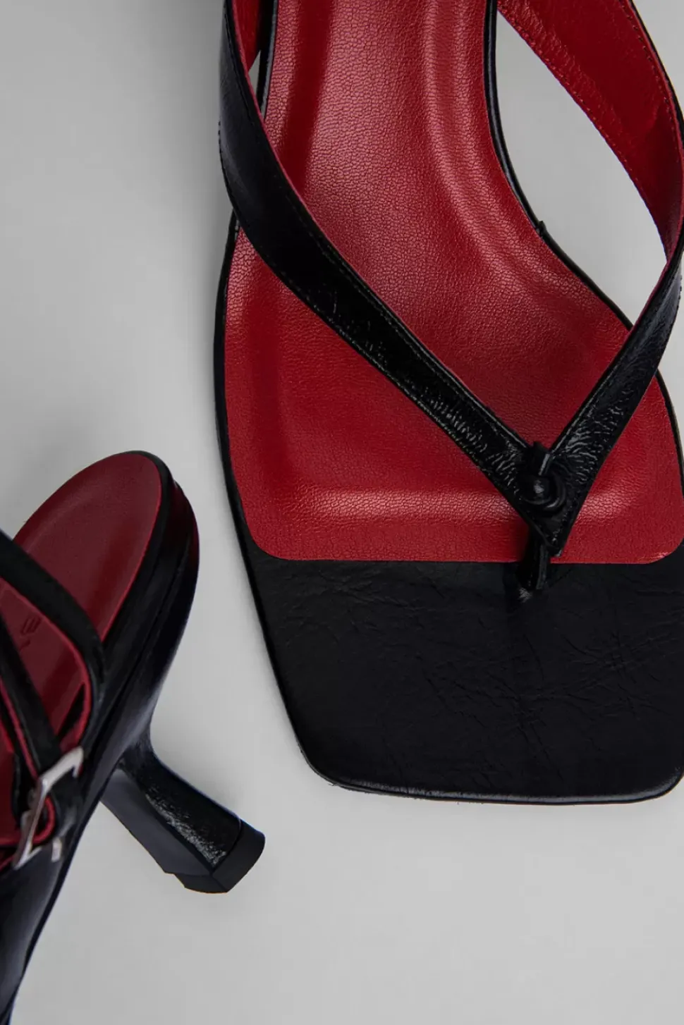 Mindy Black Creased Leather