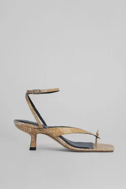 Mindy Blonde Snake Print Leather