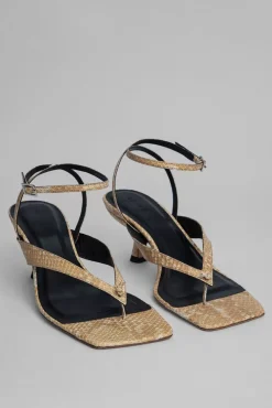 Mindy Blonde Snake Print Leather
