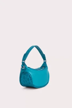 Mini Ami Azur Croco And Nappa Leather