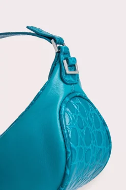 Mini Ami Azur Croco And Nappa Leather