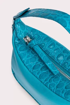Mini Ami Azur Croco And Nappa Leather