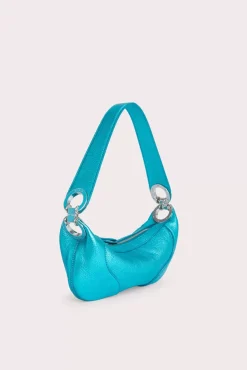 Mini Amira Aqua Metallic Grain Leather