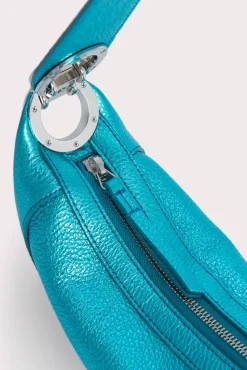 Mini Amira Aqua Metallic Grain Leather