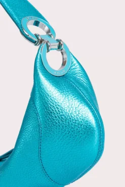 Mini Amira Aqua Metallic Grain Leather