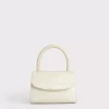 Mini Cream Croco Embossed Leather