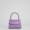 Mini Lilac Circular Croco Embossed Leather