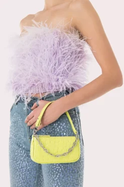 Mini Rachel Acid Green Circular Croco Embossed Leather