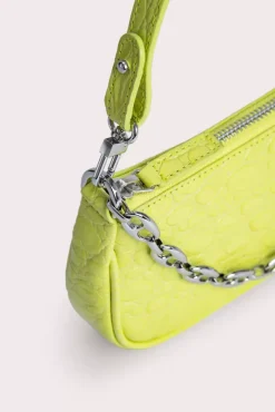 Mini Rachel Acid Green Circular Croco Embossed Leather